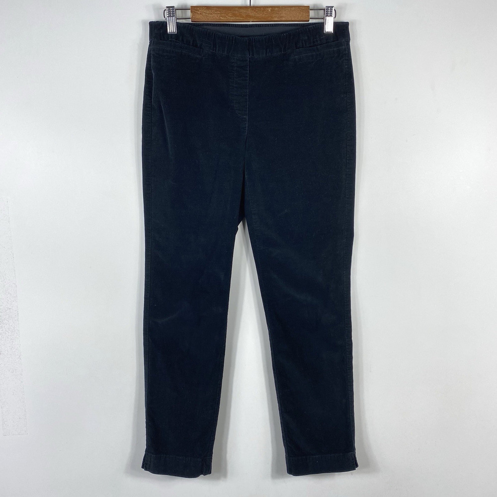 J. Jill Pants 6 Black Corduroy Slim Leg Pull On Cotton Blend Casual